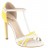 sandales à talons salomé cuir jaune et blanc 10 cm