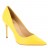 escarpins coupe classique talons fins cuir jaune 10 cm