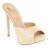 mules plateforme 3 cm talons fins cuir texturisé beige clair 13 cm