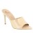 mules à talons peep toe bouts pointus cuir texturisé beige clair 10 cm