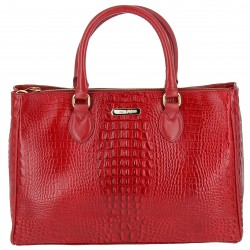 cartable cuir croco rouge