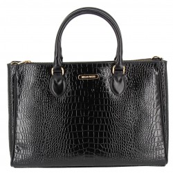 cartable cuir croco noir