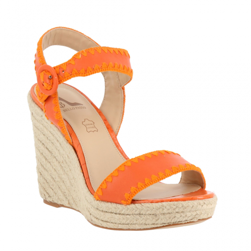 chaussure compensée orange