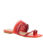 sandales plates entredoigt multibrides cuir rouge sans hauteur