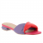 sandales à petit talons fantaisie cuir violet et rouge sans hauteur