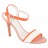 sandales à talons cuir orange et blanc 11 cm
