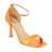 sandales ouvertes classiques talons angulaires cuir métallisé orange 09 cm