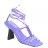 sandales brides chevilles talons de forme cuir métallisé violet 10 cm