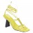 sandales brides chevilles talons de forme cuir métallisé jaune 10 cm